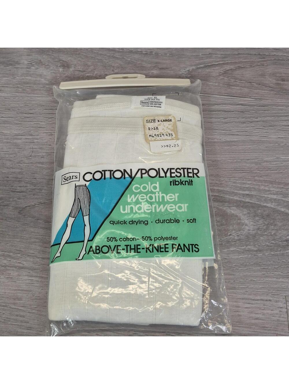 Sears Cotton Cold Weather Underwear Women's Above The Knee Pants XL New